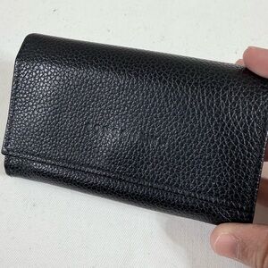 LONGCHAMP Pebbled leather Wallet/card holder black euc